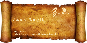 Zwack Margit névjegykártya
